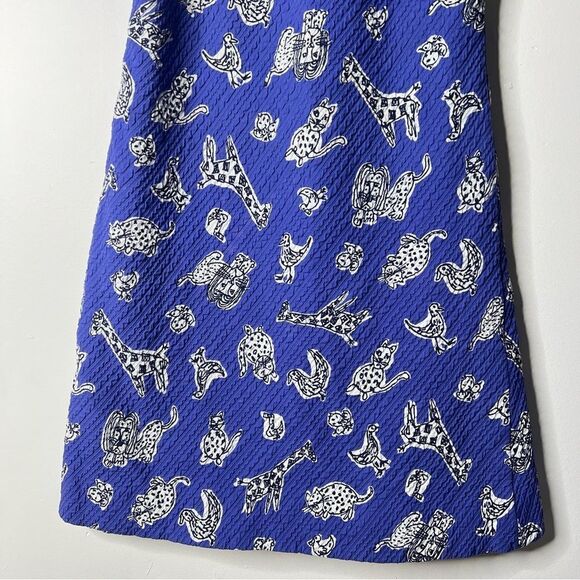 Bob Mackie Animal Print Sketch Wearable Art Blue and Black Dress - Picture 3 of 16